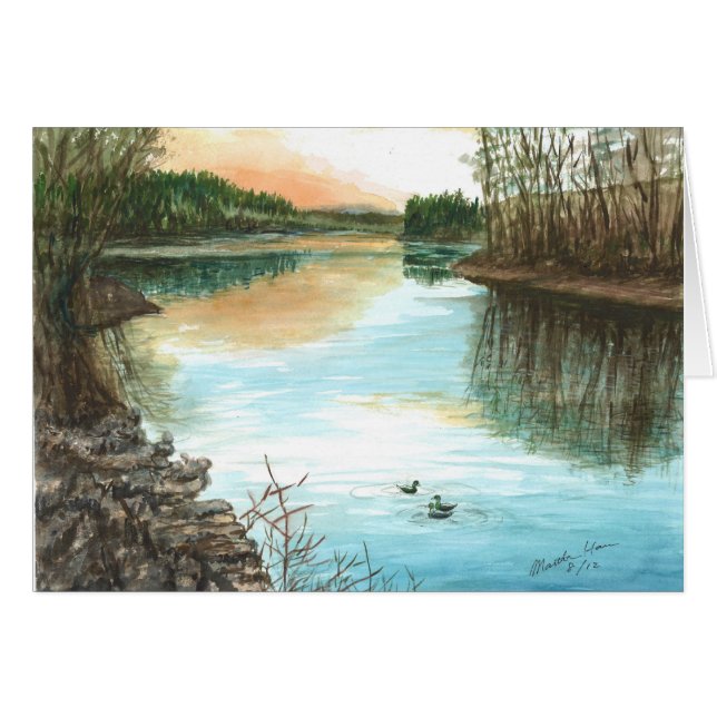 Lever du soleil d'un lac / scène paisible (Devant horizontal)
