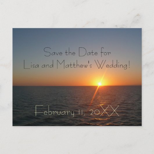 Lever du soleil en mer Enregistrer la date Carte p (Devant)