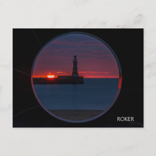 Lever du soleil sur la carte postale Roker Lightho (Devant)