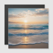 Lever du soleil sur la plage Carte magnétique (Devant / Derrière)