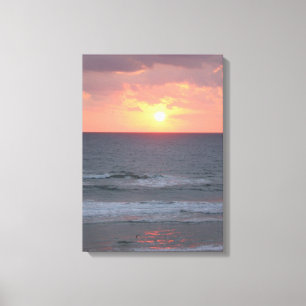 Lever du soleil sur la plage Toile enveloppée