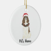 Lever en Witte Engelse Springer Spaniel Kerstmis Keramisch Ornament (Rechts)