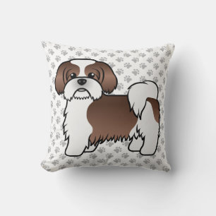 Lever En Witte Shih Tzu Schattige Cartoon Hond & P Kussen