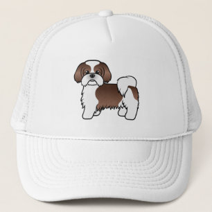 Lever En Witte Shih Tzu Schattige Cartoon Hond Trucker Pet