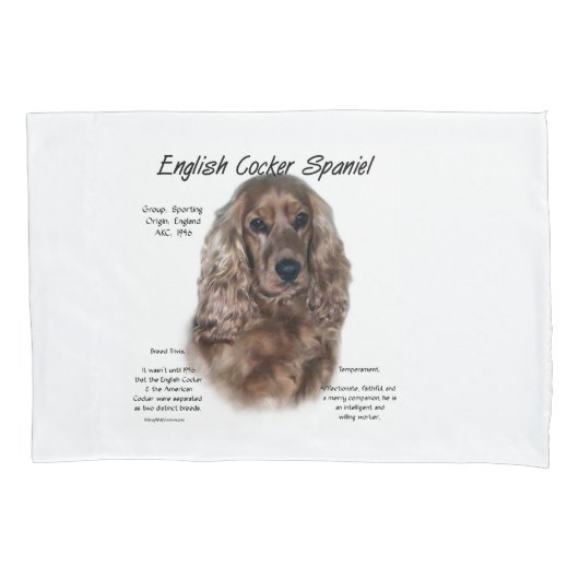 Lever Engels Cocker Spaniel Geschiedenis Kussensloop (Voorkant-Links)