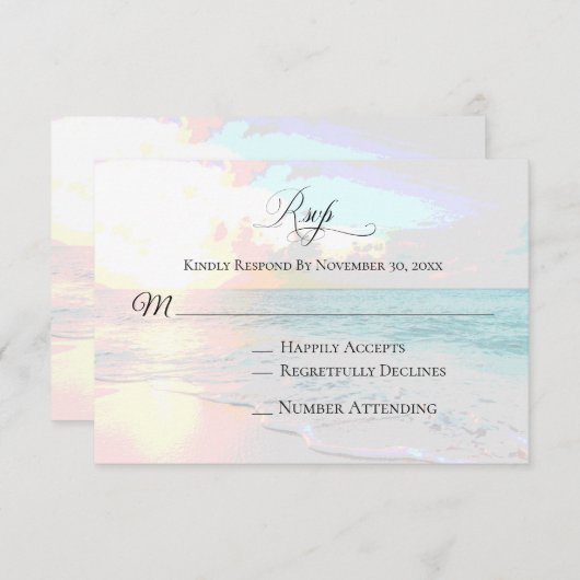 *~* Lever Exotique Océan - Mariage Plage RSVP (Devant / Derrière)