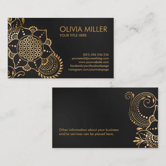 Lever van flora en Ornament Visitekaartje (Voorkant / Achterkant)