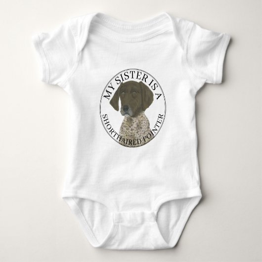 Lever & Wit Duits Kortharige Pointer Big Sis Romper (Voorkant)