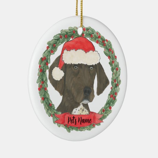 Leverancier en Witte Duitse horthaired Pointer Keramisch Ornament (Rechts)