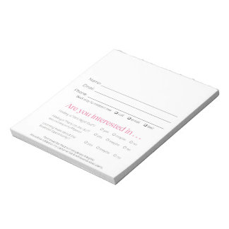 Leverancier Lead Slips voor Boeking & Werven Pink  Notitieblok