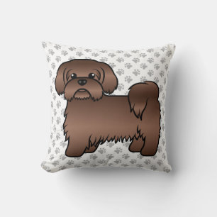 Leverbruine Shih Tzu Schattige Cartoonhond & Pootj Kussen