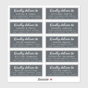 Leveren naar Script Wedding Guest Address Off-Blac Sticker