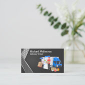 Levering Driver Dropping Off Pakketten Visitekaartje (Staand voorkant)