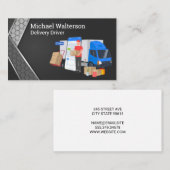 Levering Driver Dropping Off Pakketten Visitekaartje (Voorkant / Achterkant)