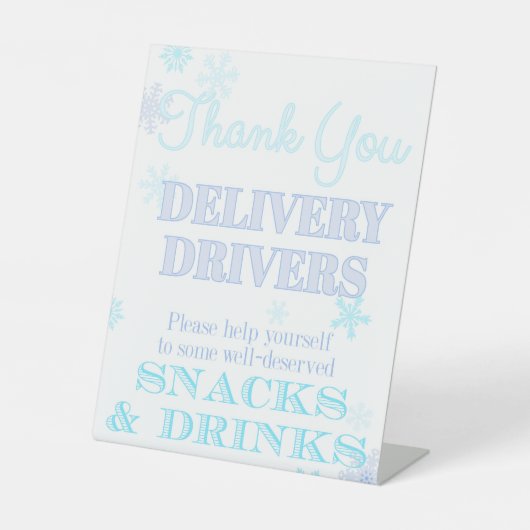 Levering Driver Treat Snack Drink Teken Reclamebord Met Voetstuk (Voorkant)