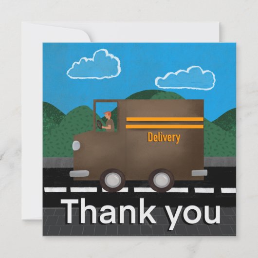 Levering en postdrager Hartelijk dank Bedankkaart (Voorkant)