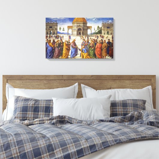 Levering van de sleutels | Pietro Perugino | Canvas Afdruk (Insitu (Slaapkamer))