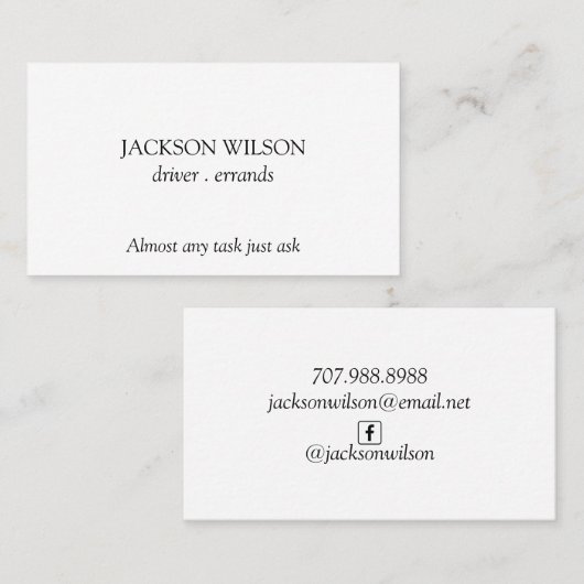 Levering van stuurprogramma visitekaartje (Voorkant / Achterkant)