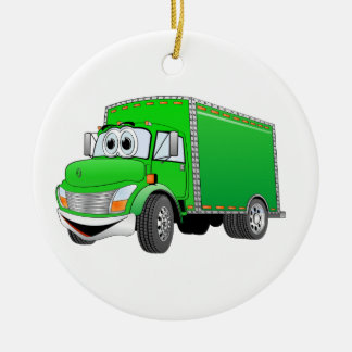 Levering Vrachtwagen Groene Cartoon Keramisch Ornament