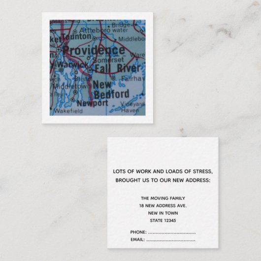 Levering we hebben nieuwe adreskaart verplaatst informatiekaartje (Voorkant / Achterkant)