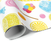 Leveringen van snoep Pattern Lollipop Gumdrops Cadeaupapier (Rol Hoek)