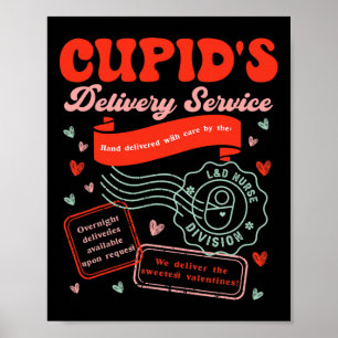 Leveringsservice van Cupid: arbeids- en leveringsv Poster
