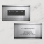 Leveringsstuurprogramma - Premium Silver Metal Visitekaartje (Voorkant / Achterkant)