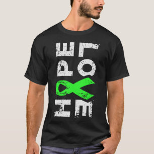 Leverkanker Bewustzijn Hoop Liefde Sideways Groene T-shirt