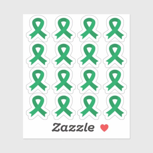 Leverkanker Bewustzijn Oogkanker Groene Lintjes Sticker (Vel)