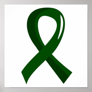 Leverkanker Emerald Green Ribbon 3 Poster