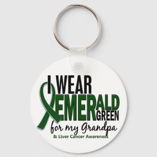 Leverkanker Ik Draag Emerald Green voor mijn opa 1 Sleutelhanger