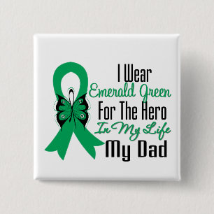 Leverkanker Ribbon Hero Mijn vader Vierkante Button 5,1 Cm