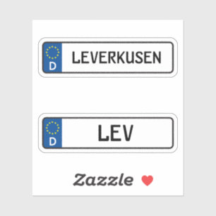 Leverkusen kennzeichen, Duits Bord motorrijbewijs Sticker