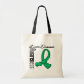 Leverziekte Bewustmaking Gemstone Ribbon Tote Bag (Voorkant)