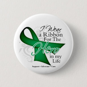 Leverziekte Ribbon Hero in mijn leven Ronde Button 5,7 Cm