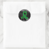 Leverziekte Smaragd Groen Lint met Krabbel Ronde Sticker (Tas)