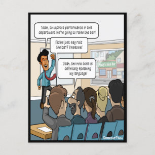 Levez la carte postale amusante du bar