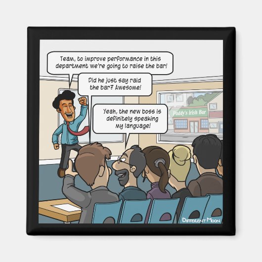 Levez le bar amusant Magnet Carré (Devant)