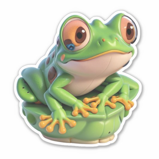 Levez-vous dans le bonheur avec nos Stickers Frog (Devant)