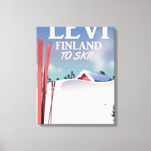 Levi, Finland ski-reisposter Canvas Afdruk (Voorkant)