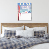 Levi, Finland ski-reisposter Canvas Afdruk (Insitu (Slaapkamer))