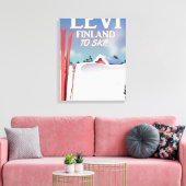 Levi, Finland ski-reisposter Canvas Afdruk (Insitu (Woonkamer))
