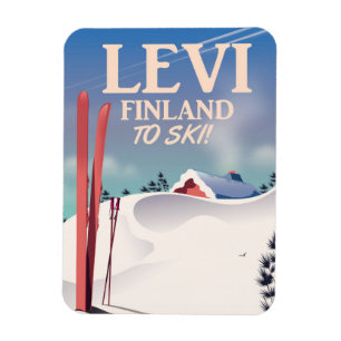 Levi, Finland ski reisposter Magneet