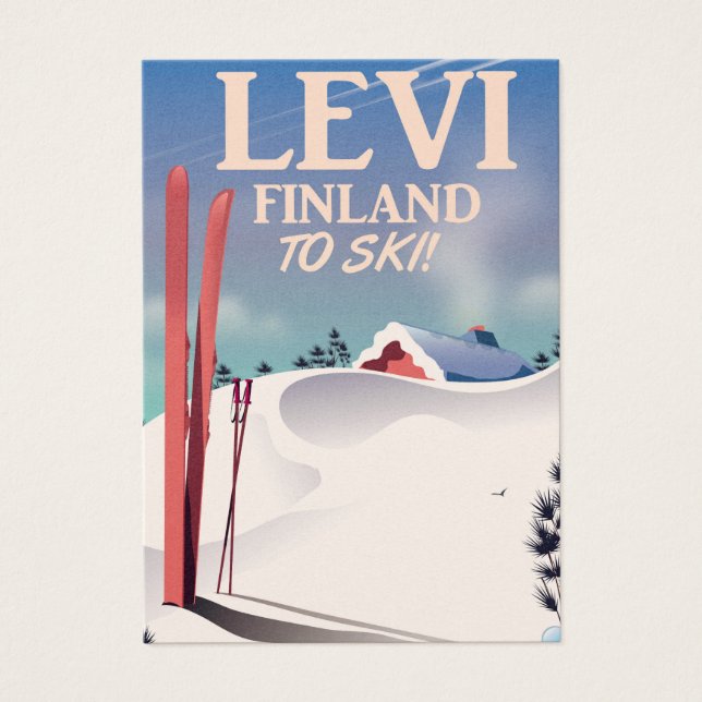 Levi, Finlande affiche de voyage en ski (Devant)