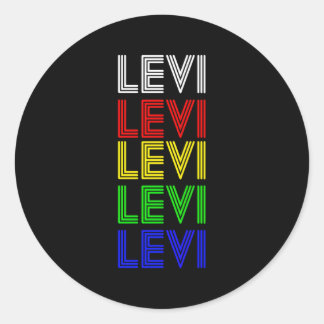 Levi gepersonaliseerde voornaam stijl door Mel Ronde Sticker