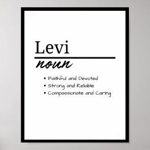Levi, jongen gepersonaliseerde naam definitie poster