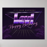 Levi Name Vorname retro Poster Geburtstag