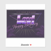 Levi Nom Prénom lila retro Sticker (Feuille)