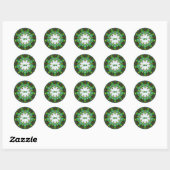 LEVI ~ Personalized Paua Shell Fractal ~ Ronde Sticker (Vel)
