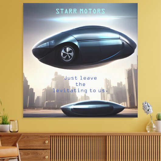 Lévitation futuriste voiture et toile (Insitu(Salon))